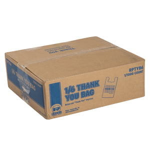 closed case of 1/6 Thank You Bags, 11.5