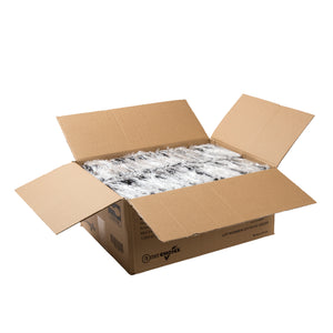 open case of Medium Heavy Black Polystyrene Individually Wrapped Teaspoons