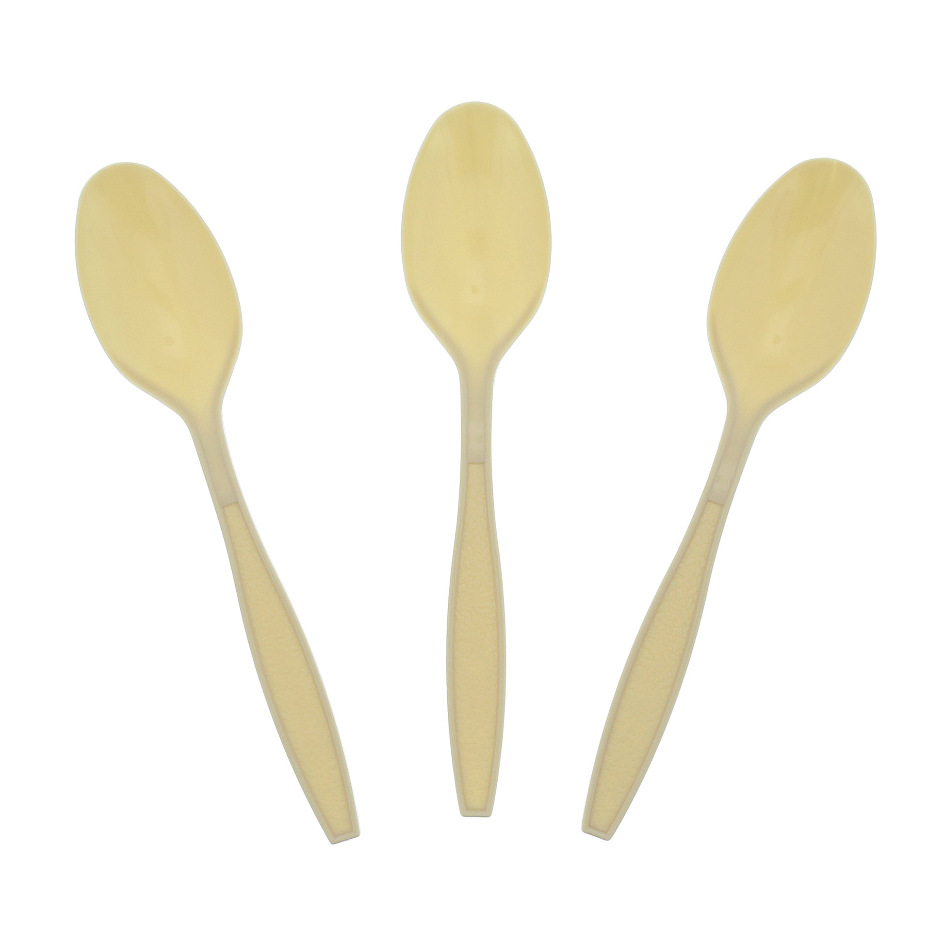 Three Heavy Champagne Retail Boxed Polystyrene Teaspoons