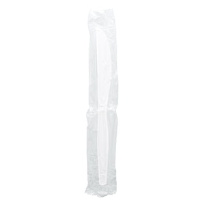 one Medium Heavy White Polystyrene Individually Wrapped Knife