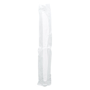 one Medium Heavy White Polystyrene Individually Wrapped Knife