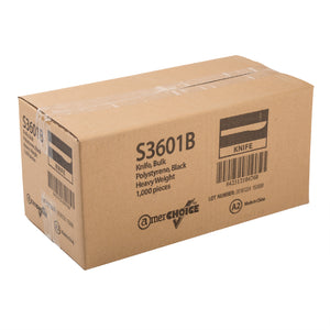 closed case of 3 Heavy Black Polystyrene Knives