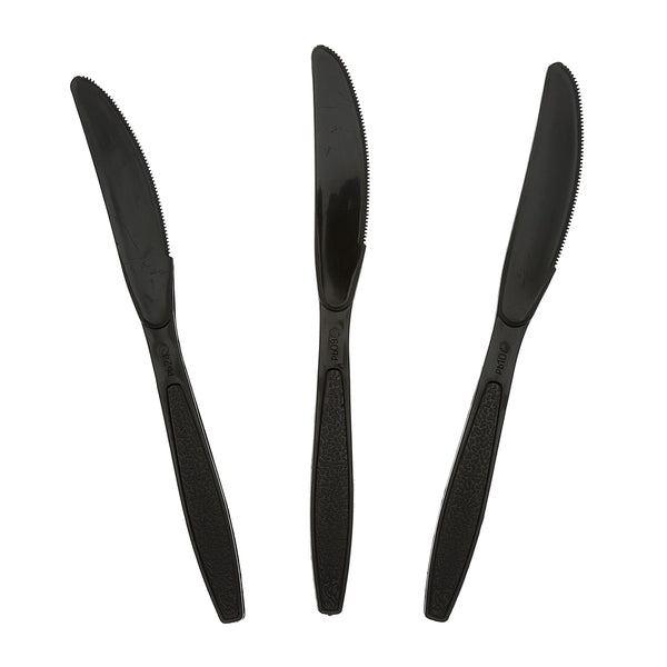 3 Heavy Black Polystyrene Knives