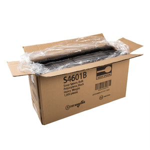 open case of Heavy Black Polystyrene Spoon Soups