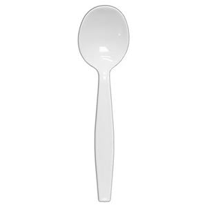 Heavy White polystyrene Soup Spoon