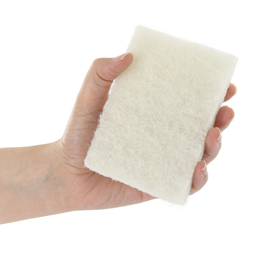 3.5" x 5" White Fine Scouring Pad in Hand