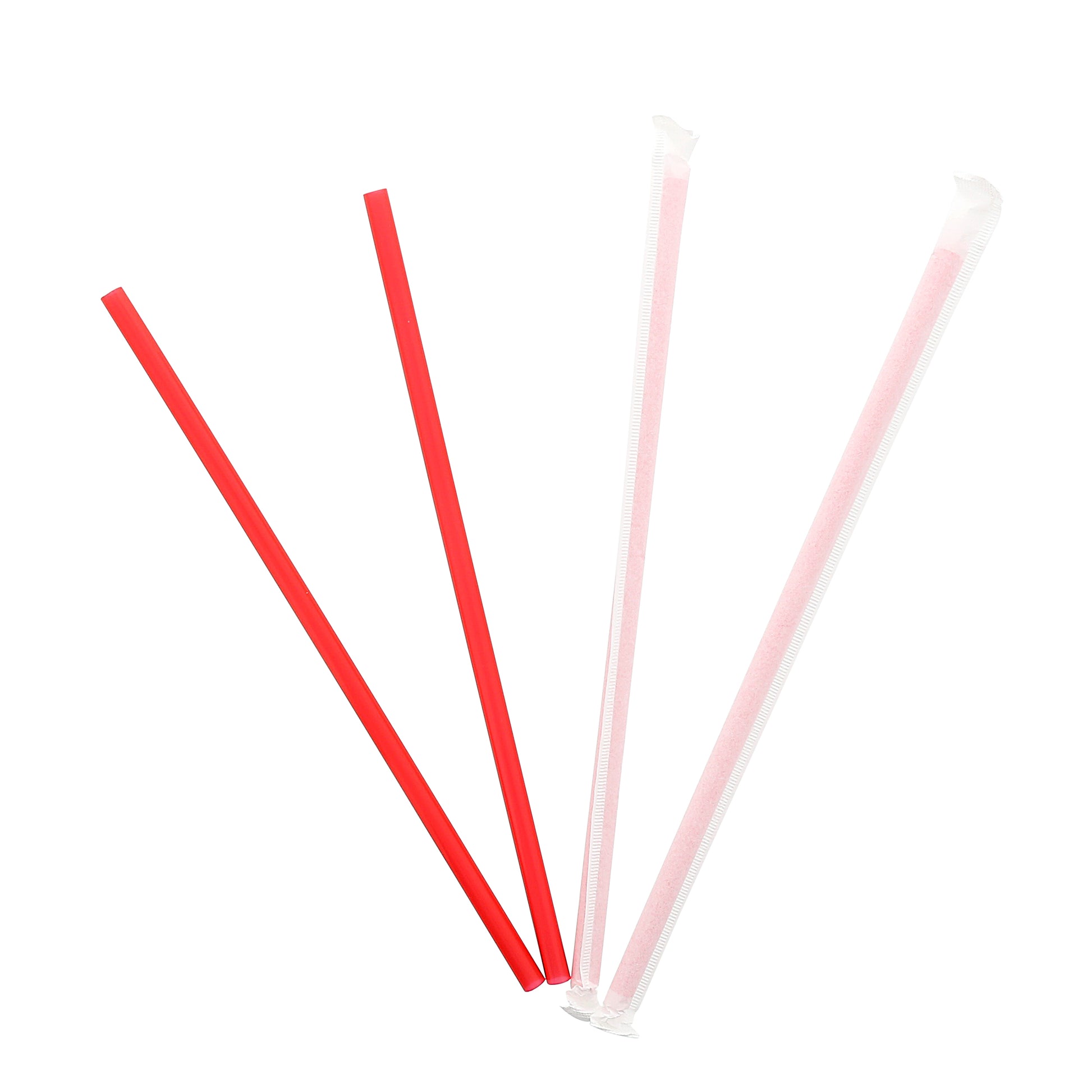 9" Giant Red Paper Wrapped Straws