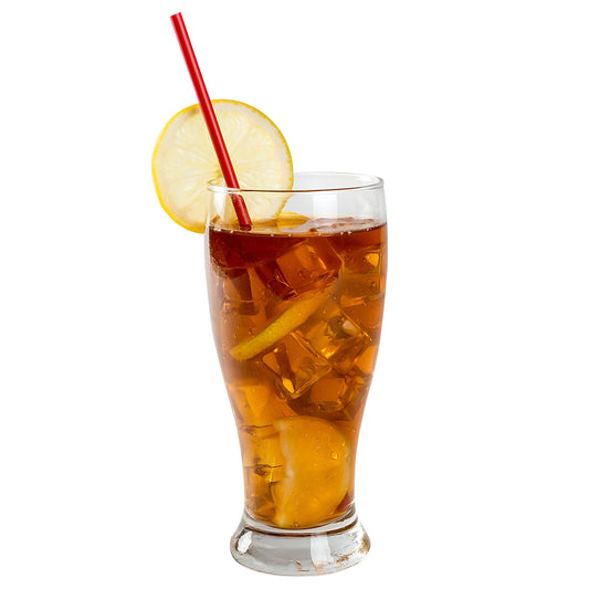 9.5" Jumbo Red Paper Wrapped Straw with Beverage