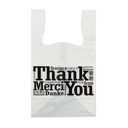 11.5" x 10.5" x 19" Flat Bottom Multilingual T-Shirt Bag