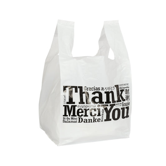 11.5" x 10.5" x 19" Flat Bottom Multilingual T-Shirt Bag