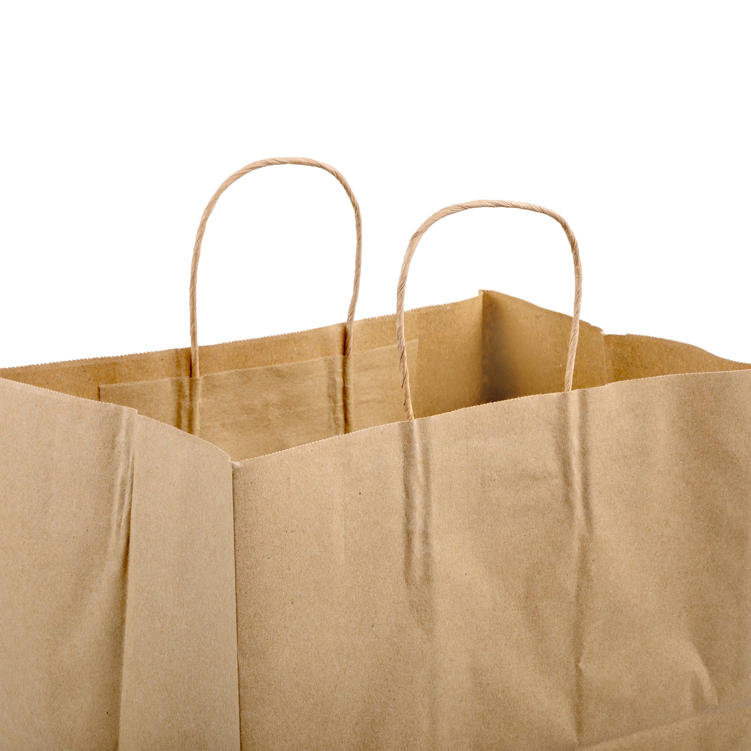 12" x 9" x 15.75" Twisted Handle Kraft Paper Bag - Handle Detail