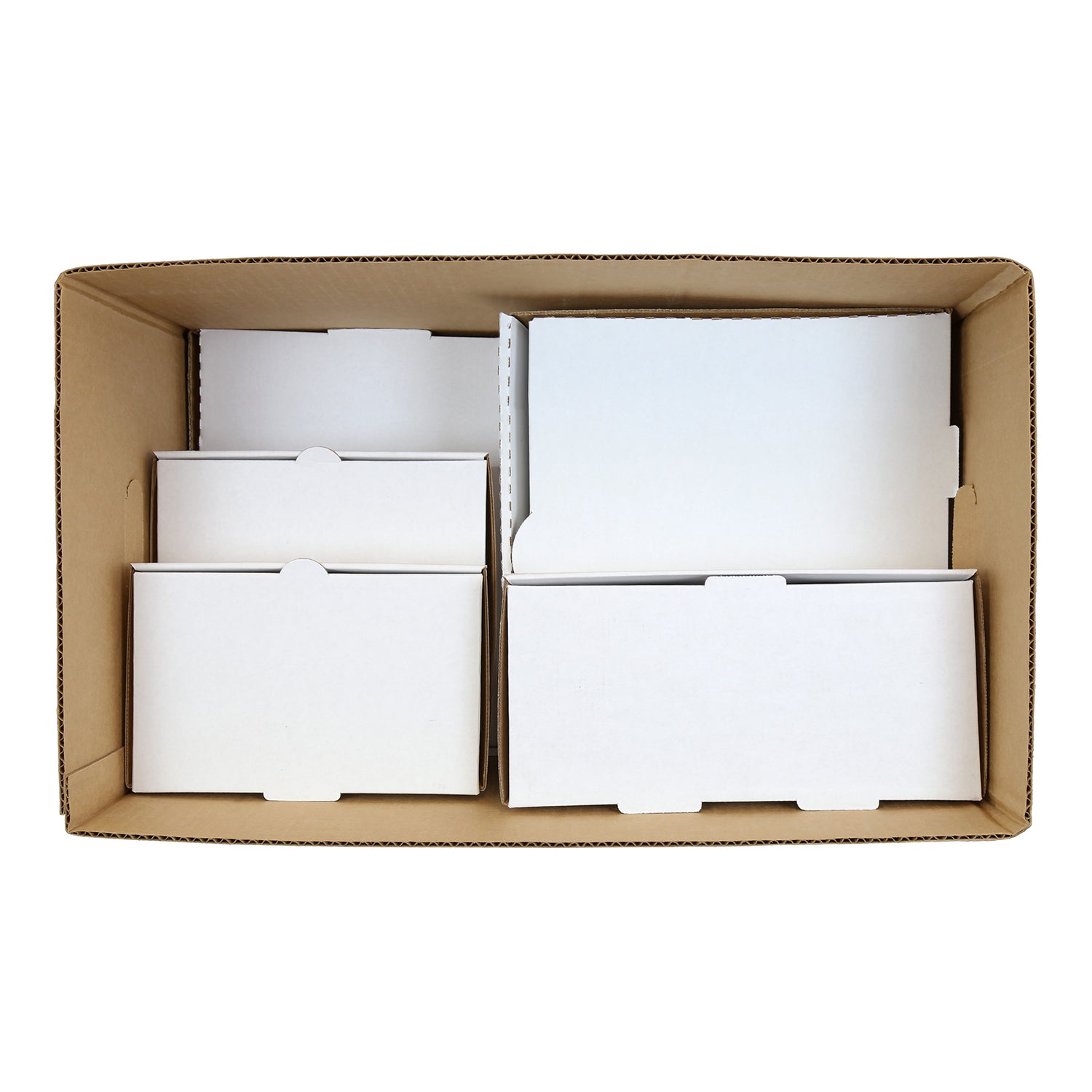 Kraft 22" x 13" x 12-1/2" Corrugated Handle Carry Out Box - What Fits Inside