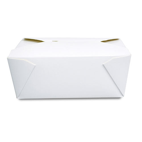 6" x 4-3/4" x 2.5" #8 White Folded Takeout Box