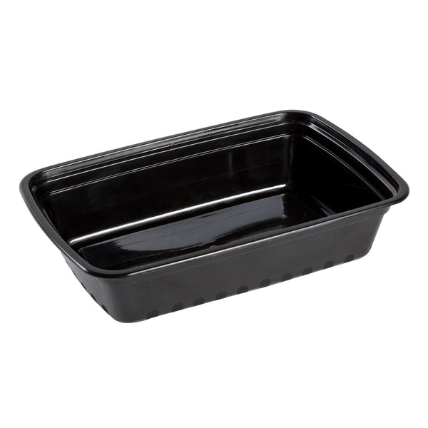 Gen Food Container, 28 oz, 8.81 x 6.02 x 2.04, Black/Clear, Plastic, 150/Carton