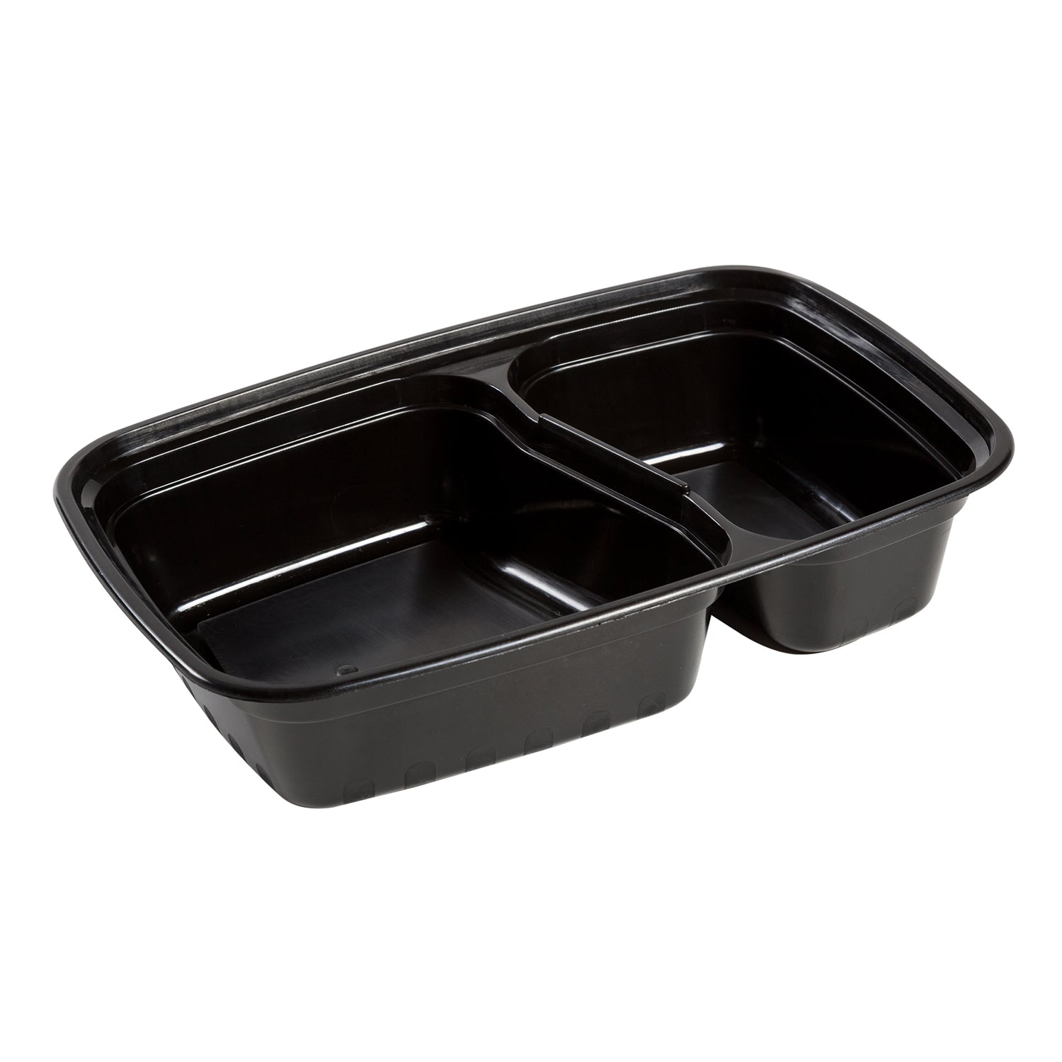 2 Compartment Black 32oz Rectangular Container