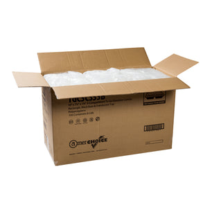 open case of 3 Compartment Black 33oz Rectangular Containers