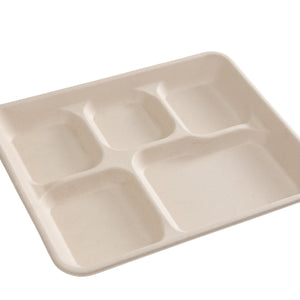 No added PFAS 5 Compartment Lunch Tray top view