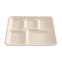No added PFAS 5 Compartment Lunch Tray top view closer up