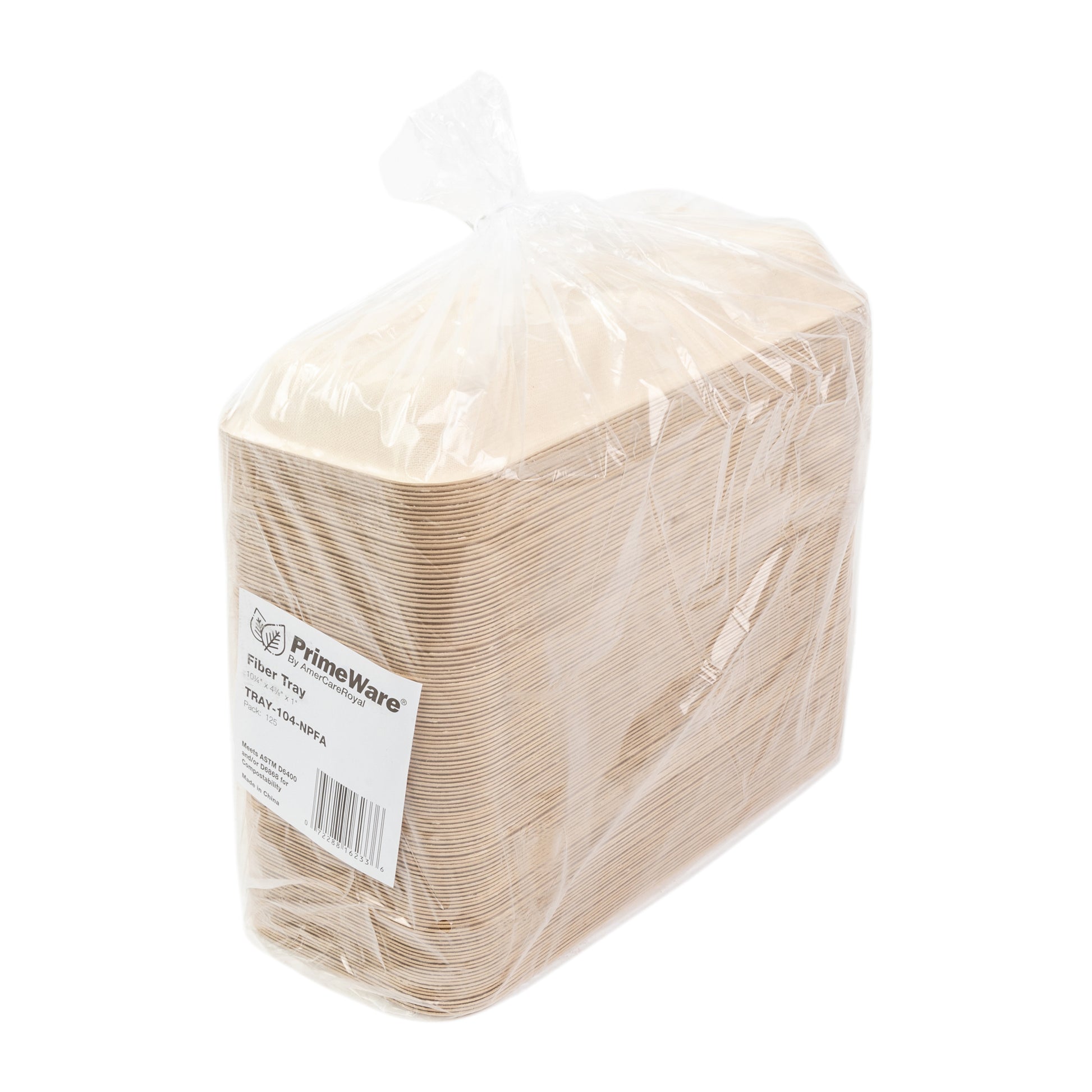 open case of No PFAS added 10" x 4.25" x 1" Molded Fiber Mini Trays