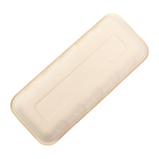 bottom of No PFAS added 10" x 4.25" x 1" Molded Fiber Mini Tray