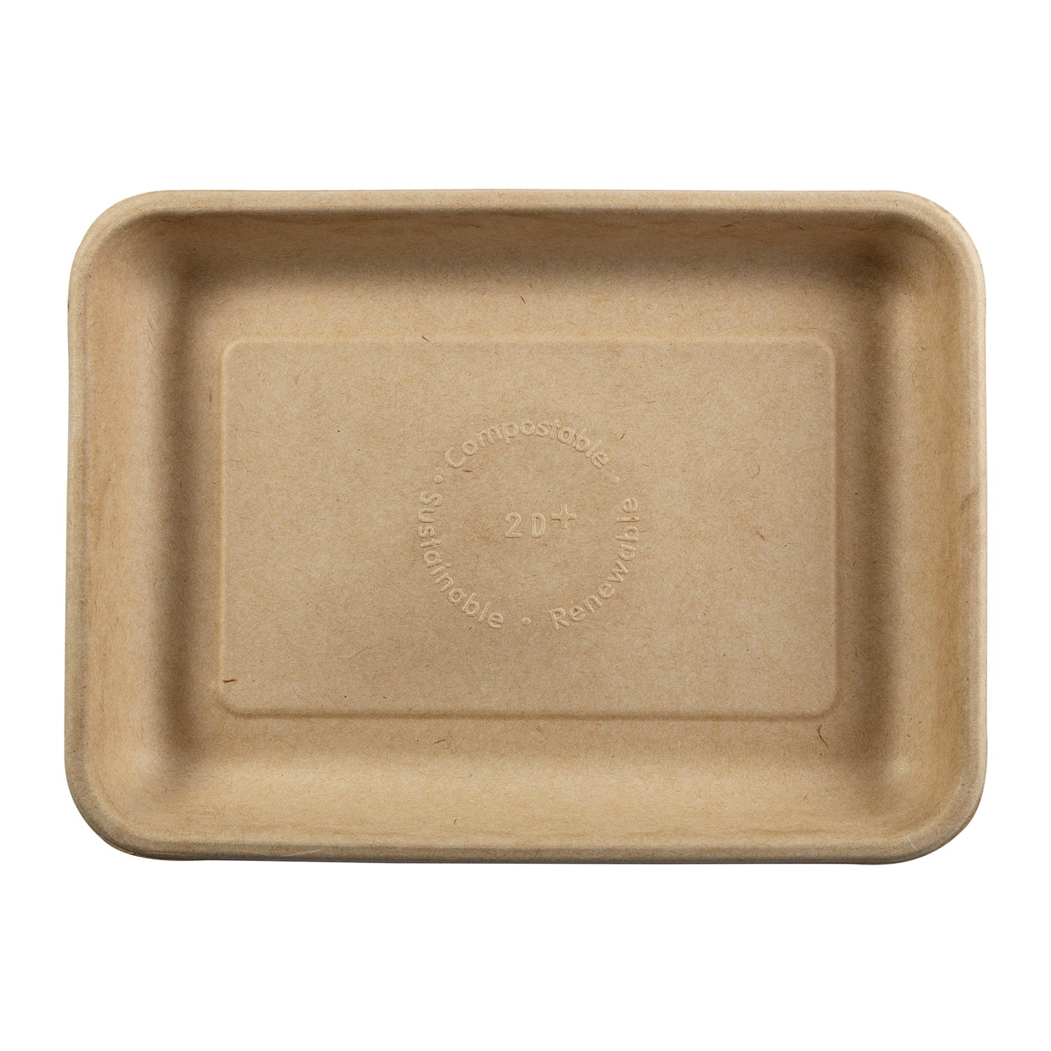 No PFAS added 8.9" x 6.5" x 1" Molded Fiber Mini Trays, Case of 500