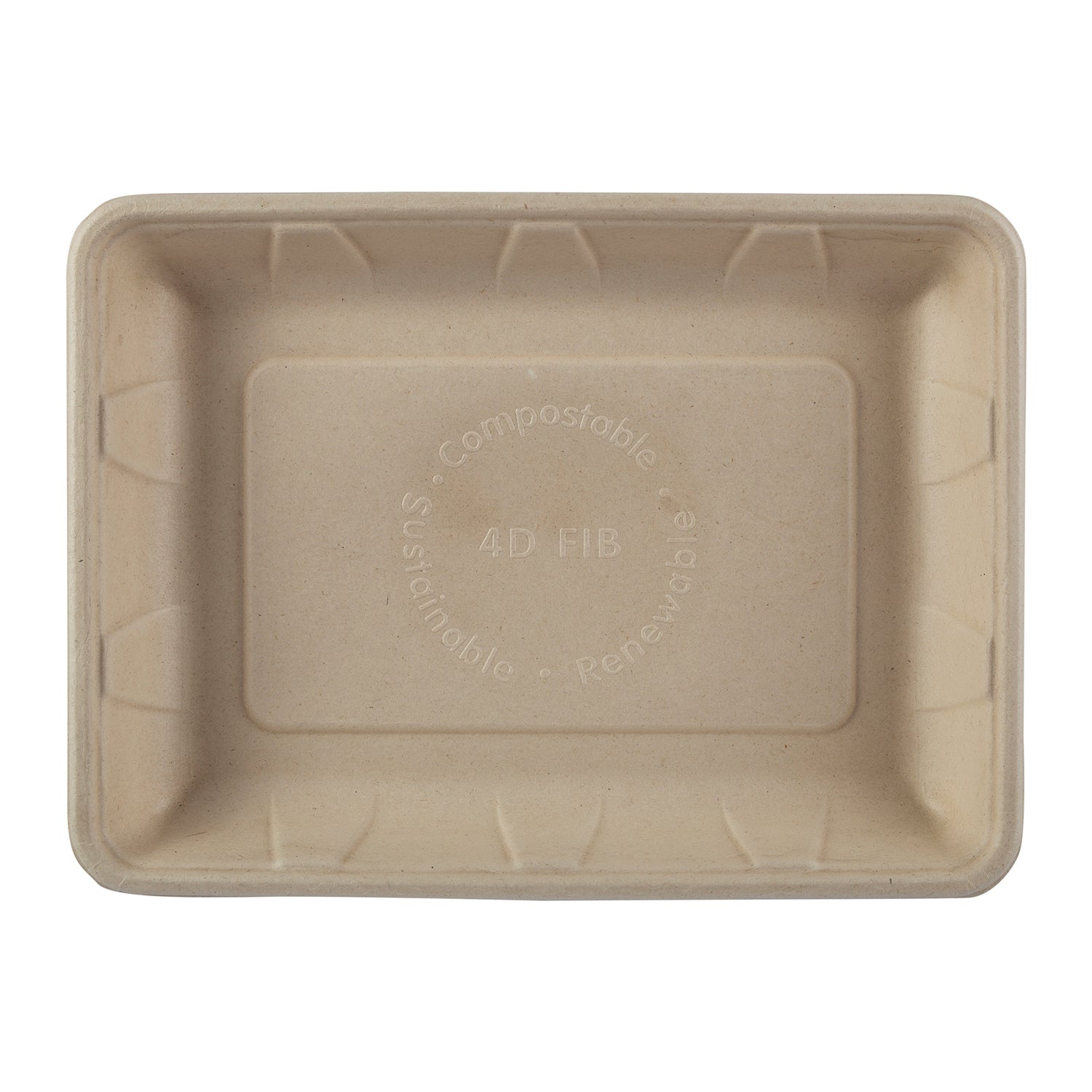 No PFAS added 9.4" x 6.9" x 1.2" Molded Fiber Mini Trays, Case of 250
