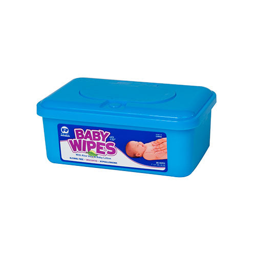 Unscented Baby Wipes in blue plastic package