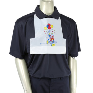 Children's Poly Bib with Clown Design on a mannequin
