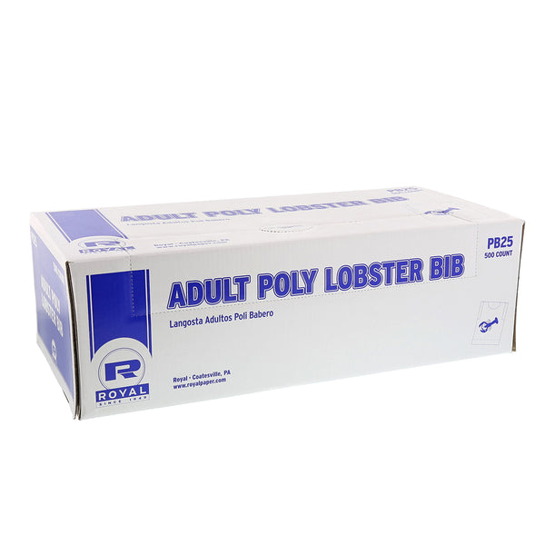 Adult Poly Bibs with Lobster Design, Package of 500 - closed