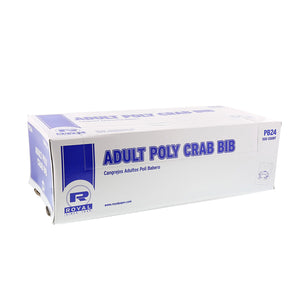 Adult Poly Bibs with Crab Design, Package of 500 - closed