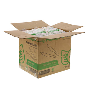 open case of Disposable Wooden Knives