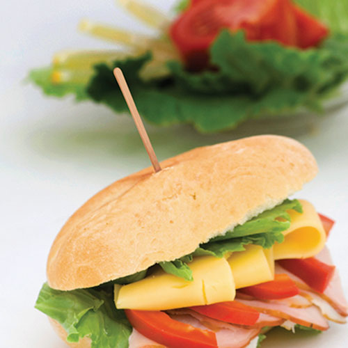 3.5" Wood Sandwich Pick Inserted in Burger