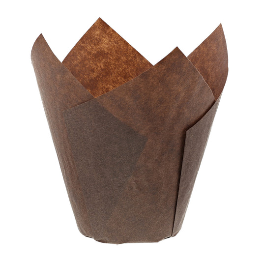 Large Brown Tulip Style Baking Cup