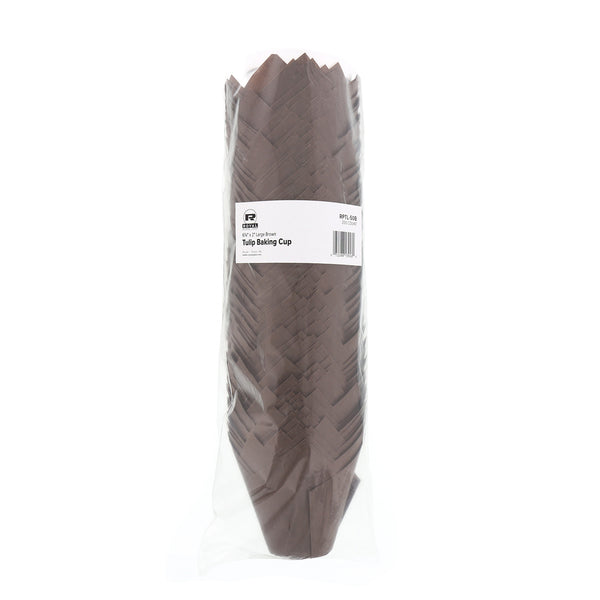 Large Brown Tulip Style Baking Cup Closeup