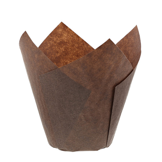 Medium Brown Tulip Style Baking Cup