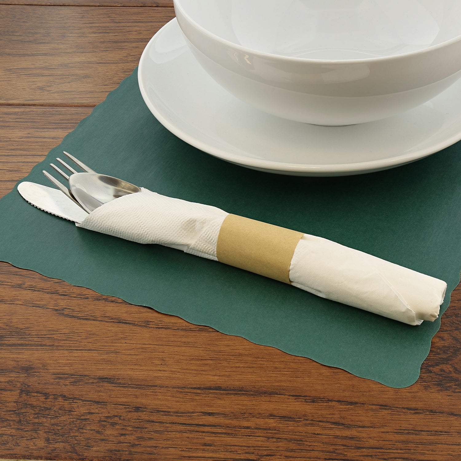 Dark Green Placemat 9.25" x 13.25" with Place Setting