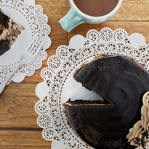 Disposable Paper Lace Doilies - Dessert Setting