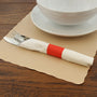 Red Paper Napkin Band with Napkin and Silverware