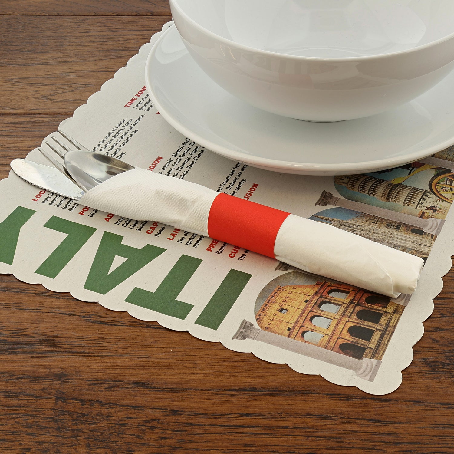 Facts about Italy/Map of Italy Placemat with Table Setting