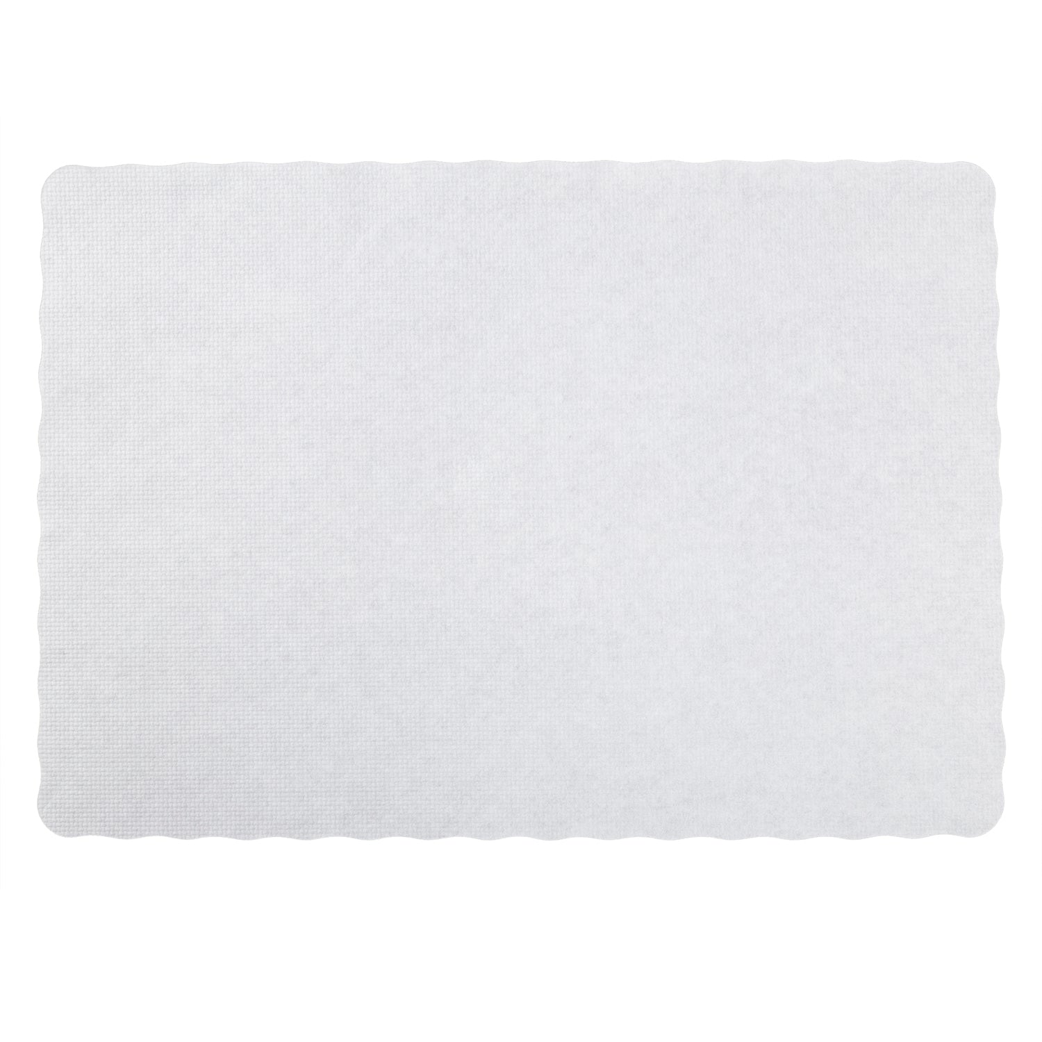 9.5" x 13.5" Stirling White Scalloped Placemat