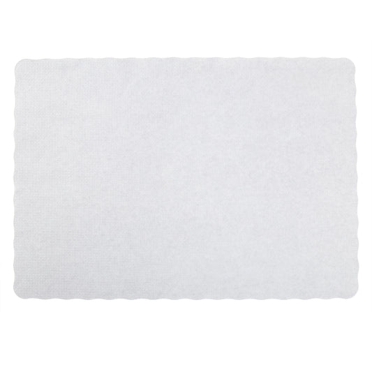 9.5" x 13.5" Stirling White Scalloped Placemat