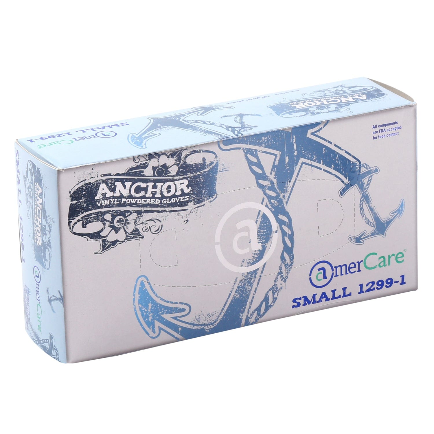 AmerCareRoyal Back of the House/Gloves/Vinyl Gloves Lightly-Powdered Vinyl Anchor Gloves (S-XL), Case of 1,000