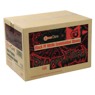 AmerCareRoyal Back of the House/Gloves/Nitrile Gloves Exam Grade Powder-Free Nitrile Black Widow Gloves (XS-XXL), Case of 1,000 (XXL: 900)