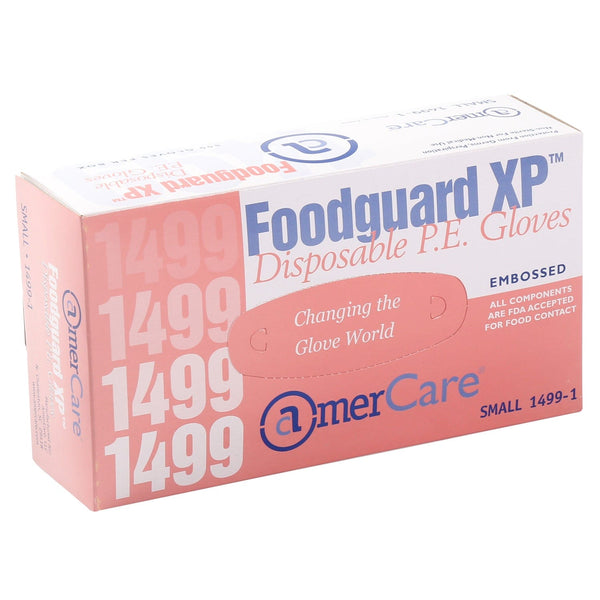AmerCareRoyal Back of the House/Gloves/Poly Gloves Powder-Free Poly Foodguard Embossed HDPE Gloves (S-XL), Case of 2,000