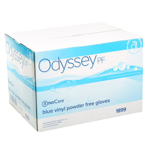 AmerCareRoyal Back of the House/Gloves/Vinyl Gloves Powder-Free Vinyl Odyssey Blue Gloves (S-XXL), Case of 1,000 (XXL: 900)