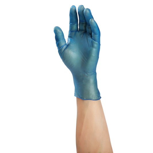 AmerCareRoyal Back of the House/Gloves/Vinyl Gloves Powder-Free Vinyl Odyssey Blue Gloves (S-XXL), Case of 1,000 (XXL: 900)