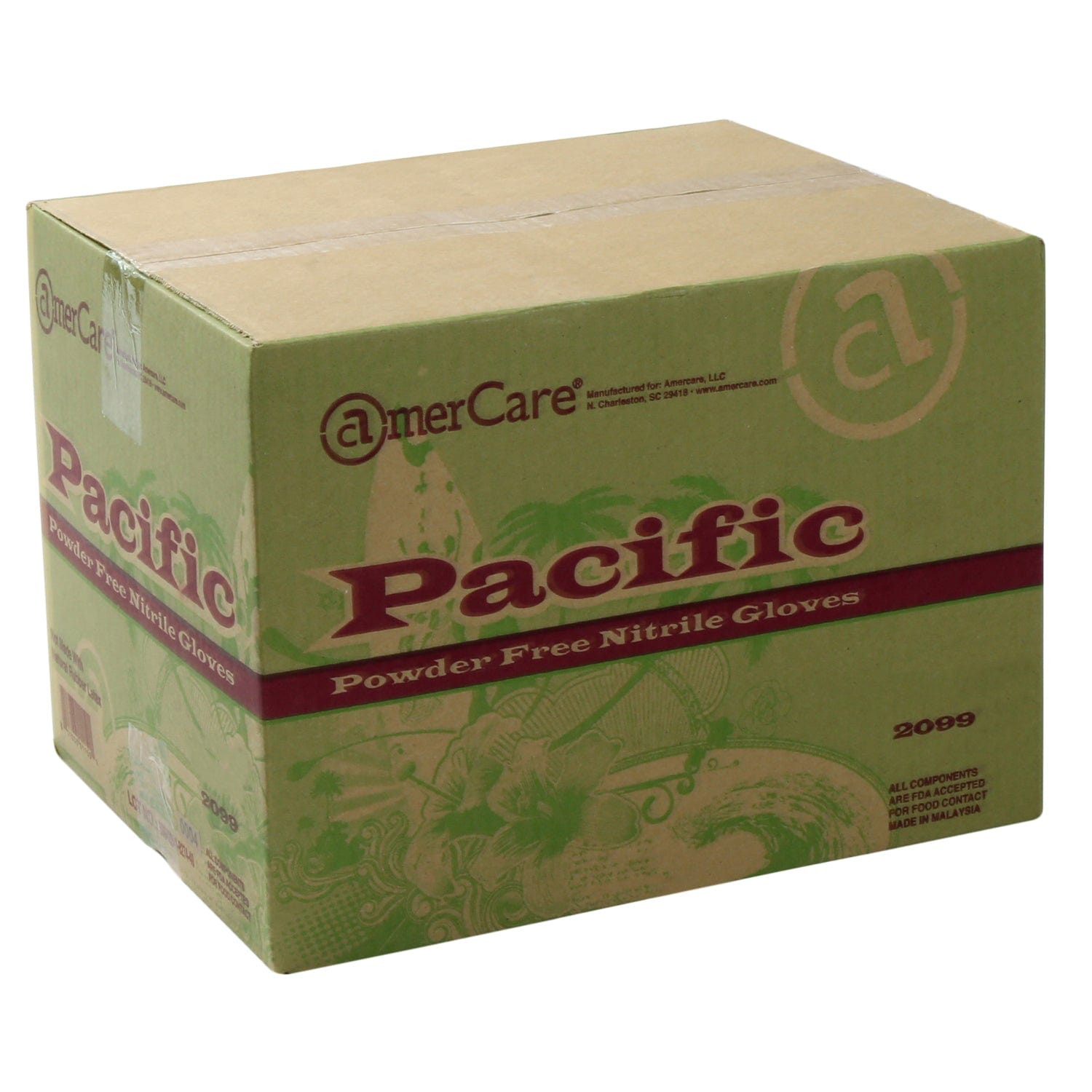 AmerCareRoyal Back of the House/Gloves/Nitrile Gloves Powder-Free Nitrile Pacific Blue Soft Gloves (S-XXL), Case of 1,000 (XXL: 900)