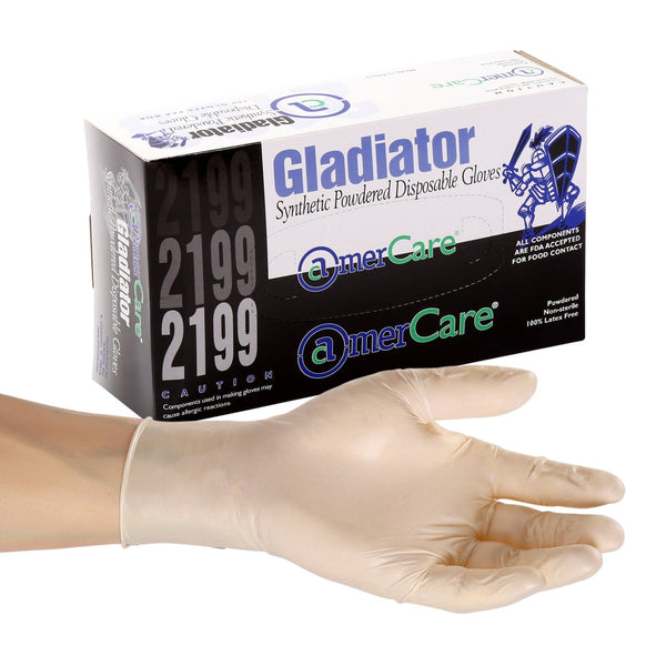 AmerCareRoyal Back of the House/Gloves/Vinyl Gloves Small Lightly-Powdered Synthetic Gladiator Gloves, Case of 1,000
