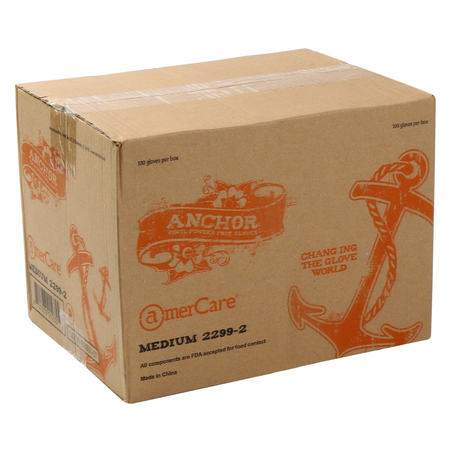 AmerCareRoyal Back of the House/Gloves/Vinyl Gloves Powder-Free Vinyl Anchor Gloves (S-XXL), Case of 1,000