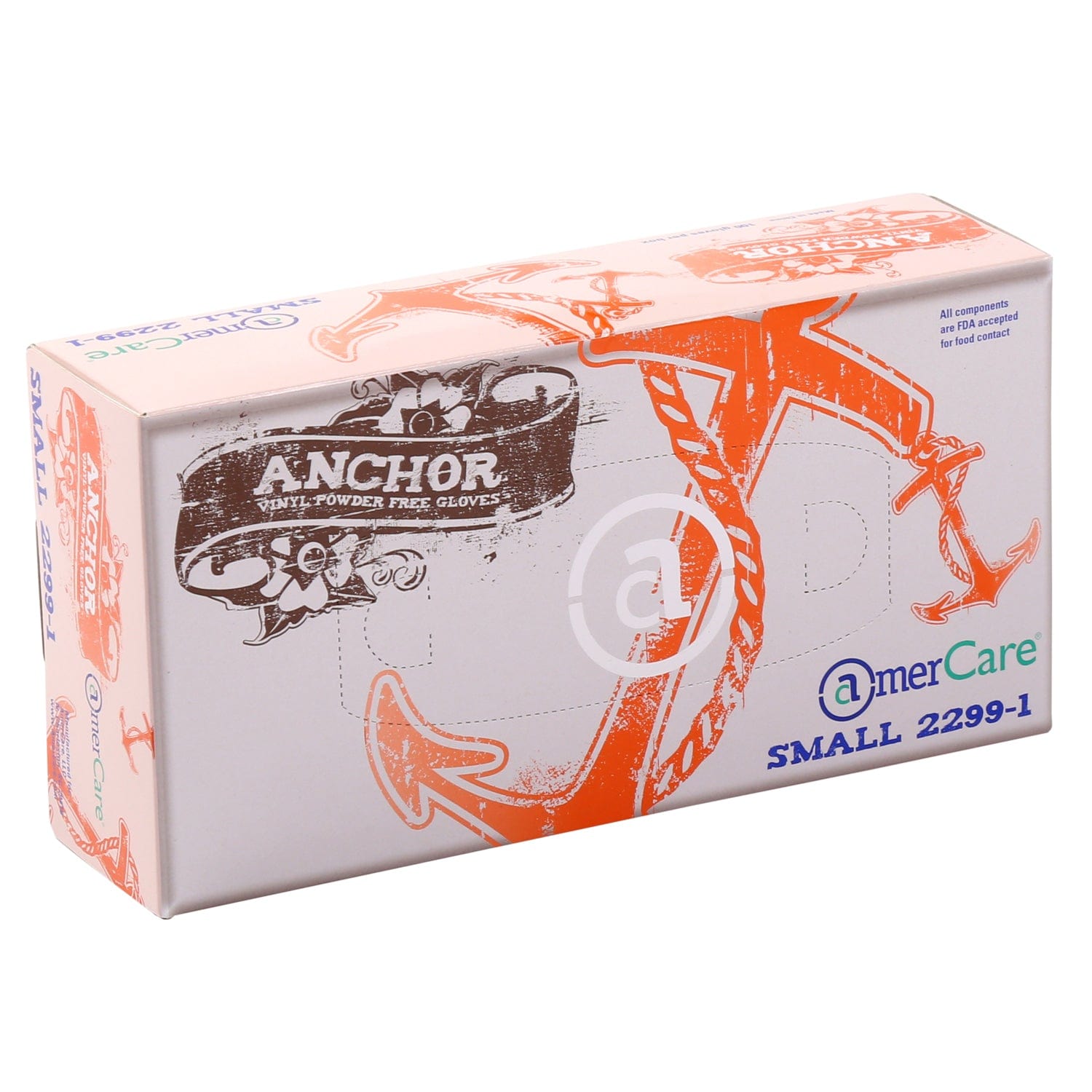 AmerCareRoyal Back of the House/Gloves/Vinyl Gloves Powder-Free Vinyl Anchor Gloves (S-XXL), Case of 1,000